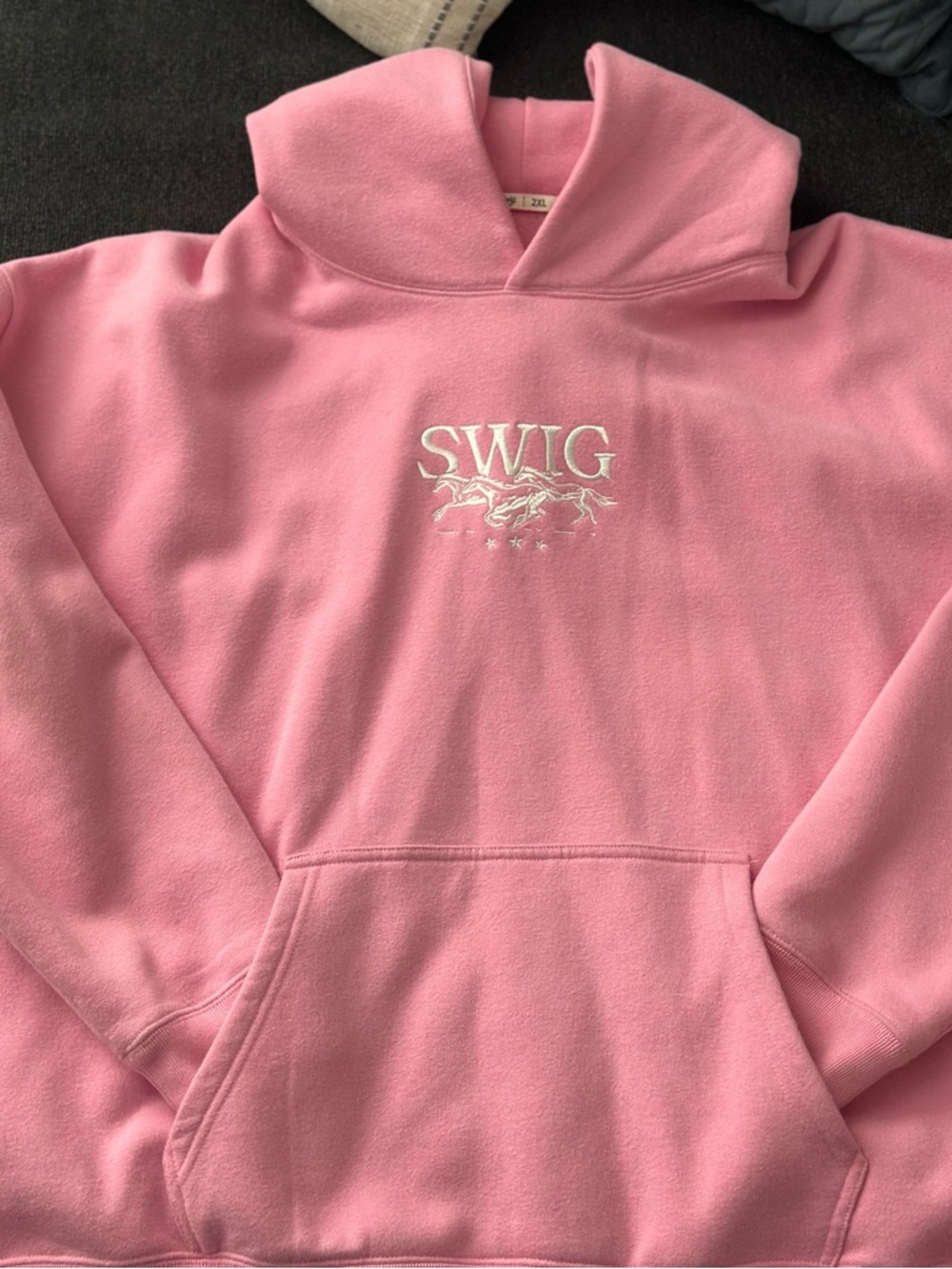 SWIG Women's Pink Hooded Pullover Sweatshirt